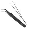 Stainless Steel Curved Straight Tip 6Pcs/Set Tweezers Set Anti Static for Watch Jewelry Mobile Phone Electronics Industrial Repair Tweezers Precision