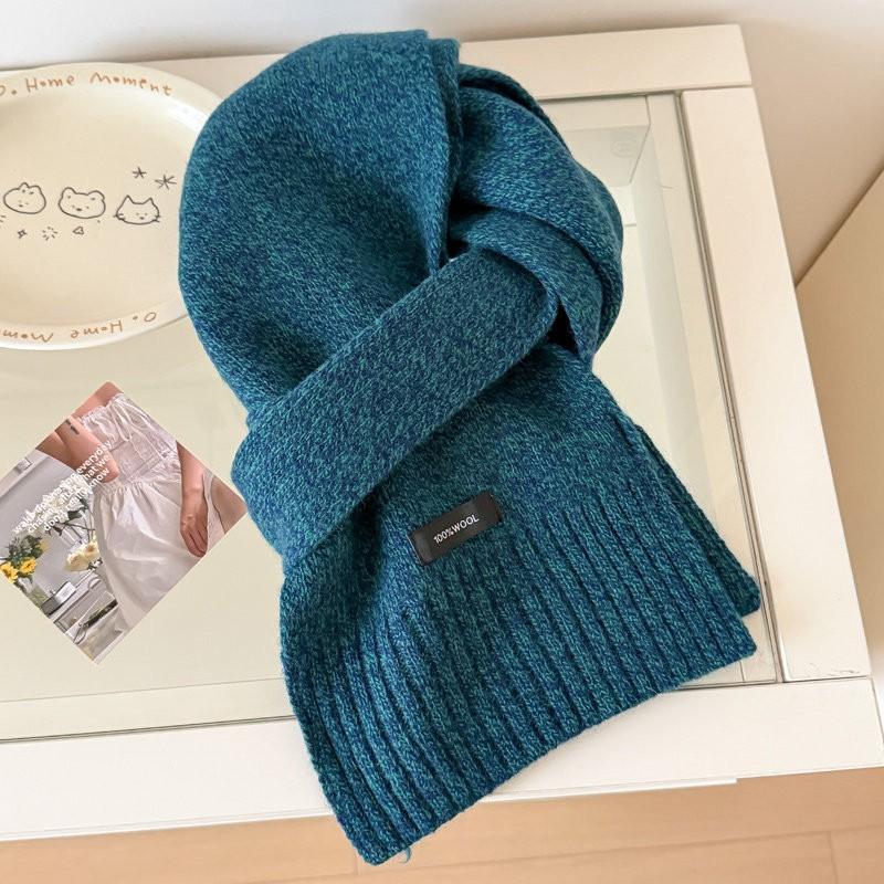 Unisex Wool Knit Scarf Soft Thick Warm Winter Students Daily Wear