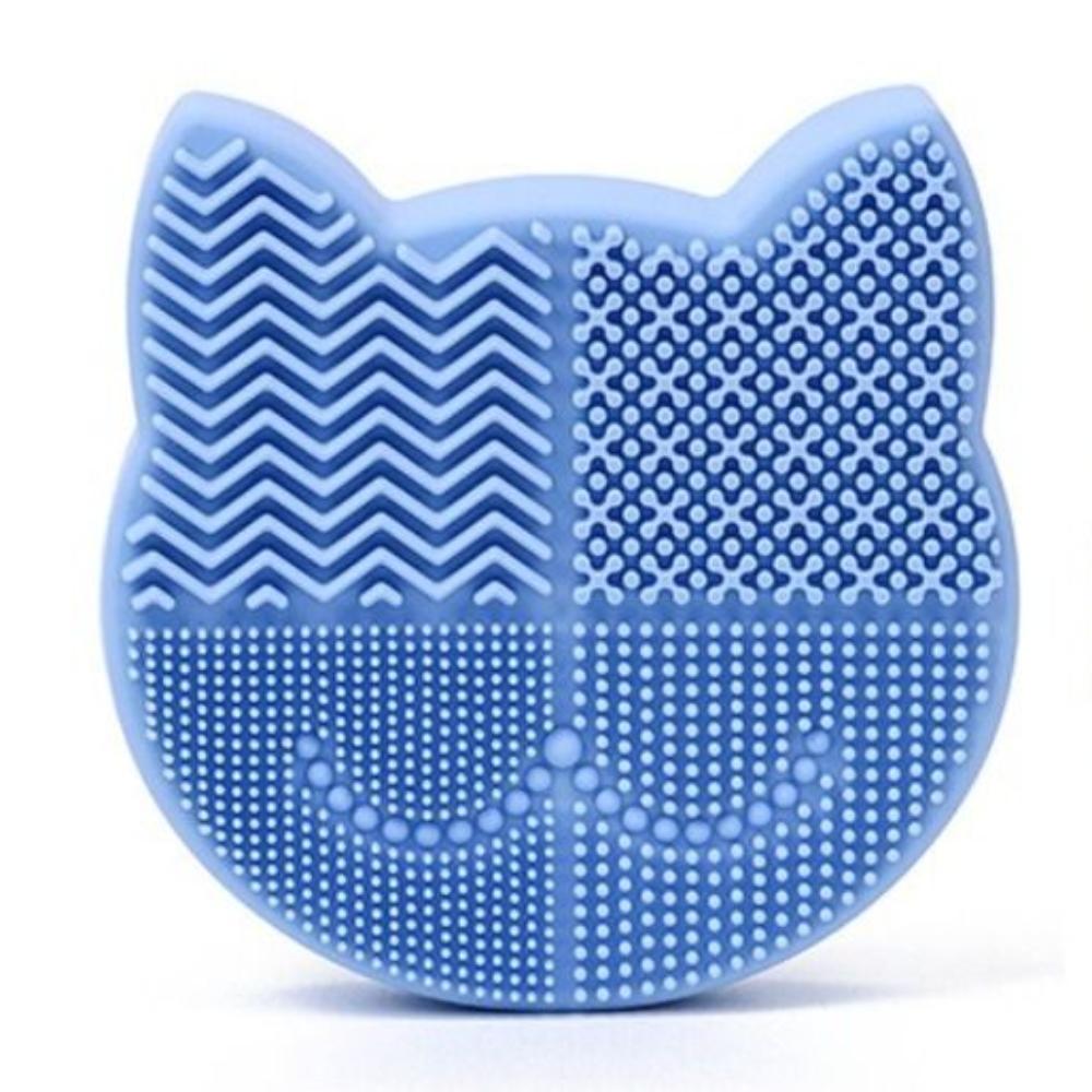 Silicone Makeup Brush Cleaning Box Portable Make Up Tool Scrubber Box Washing Brush Pad  for Women