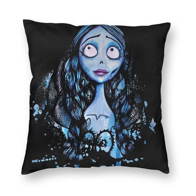 Tim Burton Miasteczko Halloween Poszewka na poduszkę Pokrowiec na sofę Dekoracja Halloween Horror Straszny film Kwadratowa poszewka na poduszkę Dekoracja domu