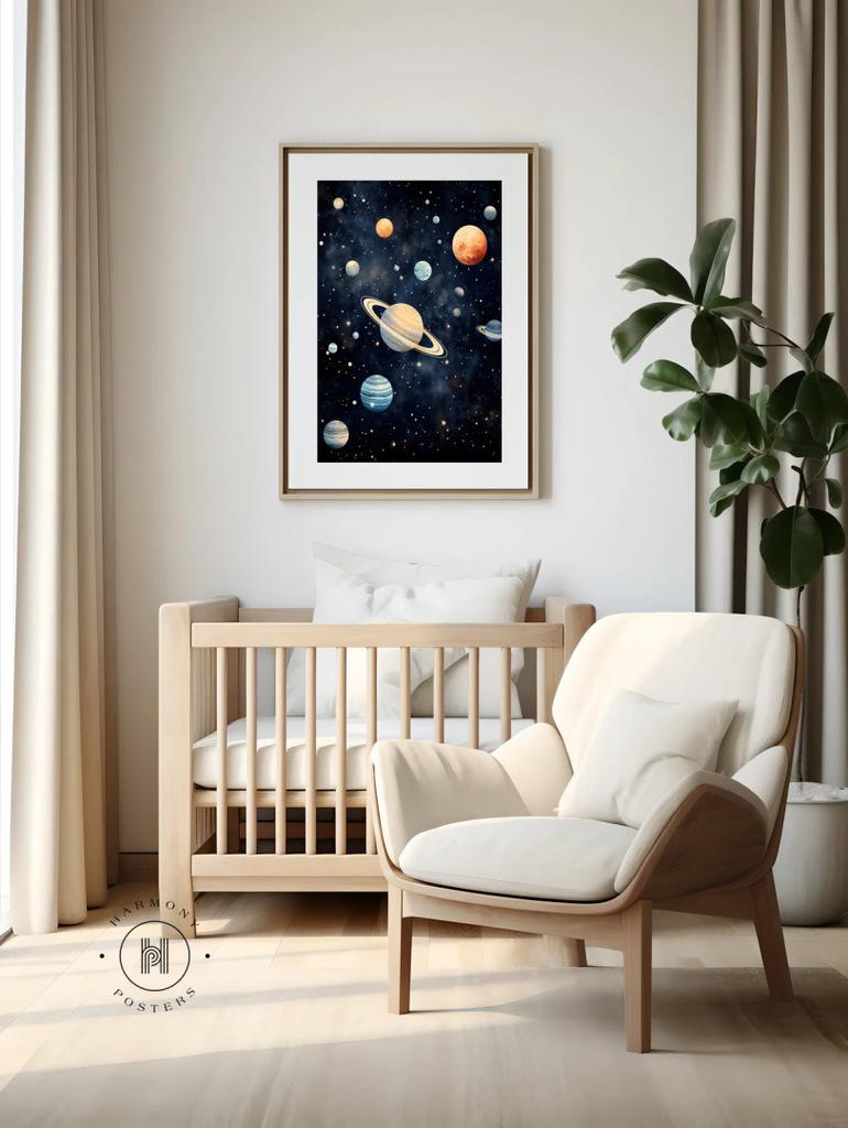 Szepty Kosmosu Szepty Kosmosu, 70X100 Cm, Rama Drewniana Jasny Dąb, Papier Matowy 230 Gsm