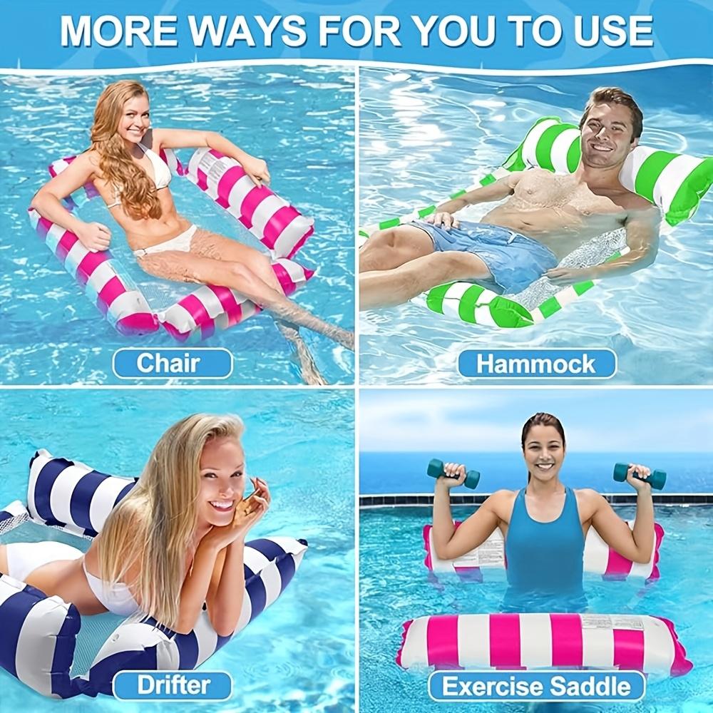 Summer Swim Inflatable Floating Water Mattresses Hammock Stripe Lounge Chairs Pool Water Sports  Floating Mat Pool  Kids