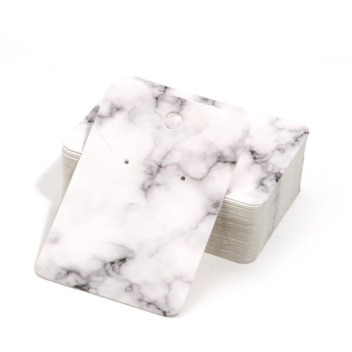 

50pcs/lot Necklace Earrings Ear Studs Packaging Card Blank Jewelry Display Card Marbling Paper Card For Jewelry Packaging белый