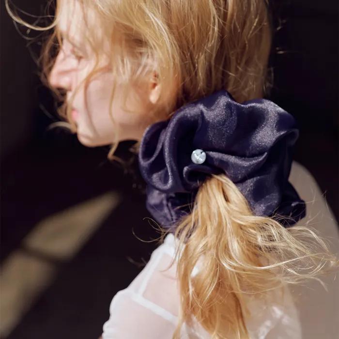 Organza Scrunchie_Navy