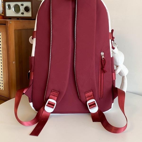 School Bag Male College Students Contrasting Color Splicing Couple Backpack 2025 New Multi-layer Primary and Secondary School Students Backpack