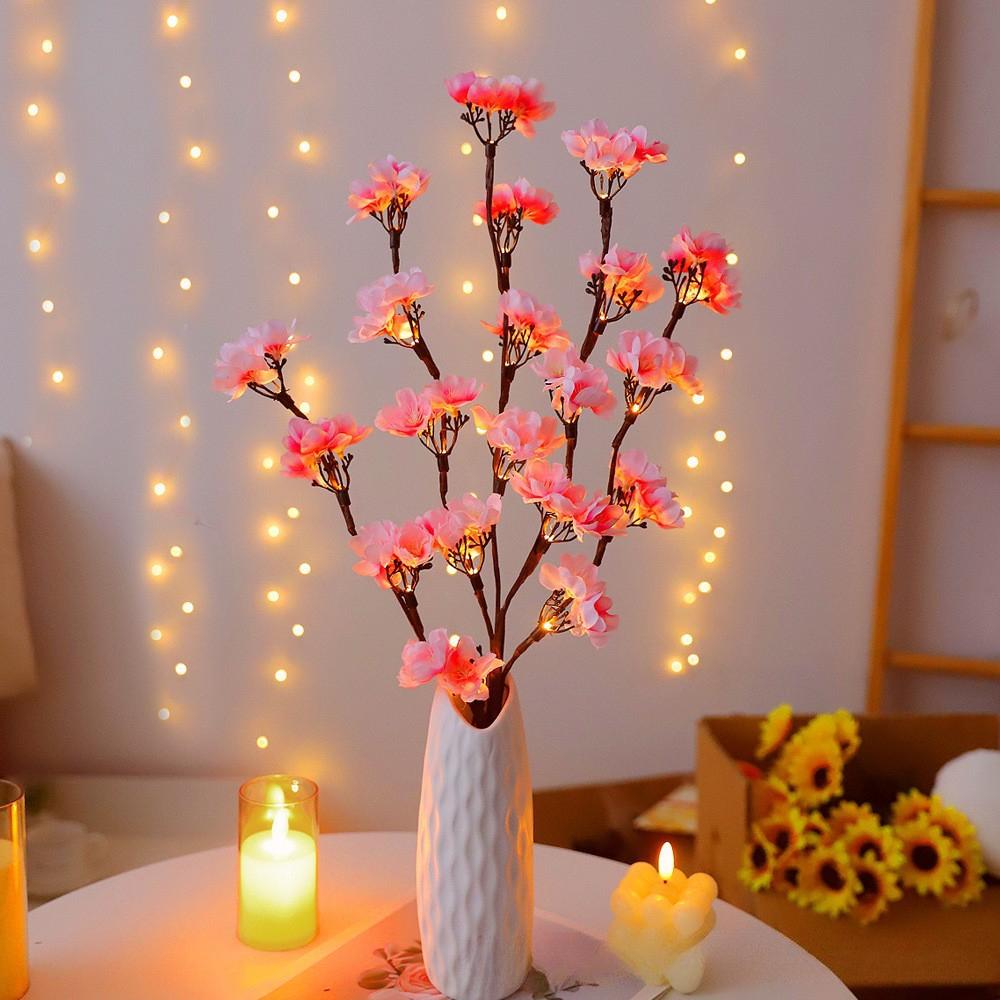 1PC Simulation Cherry Blossom Branch Light Nordic Room Bedroom Decoration Creative Night Light Homestay Decoration