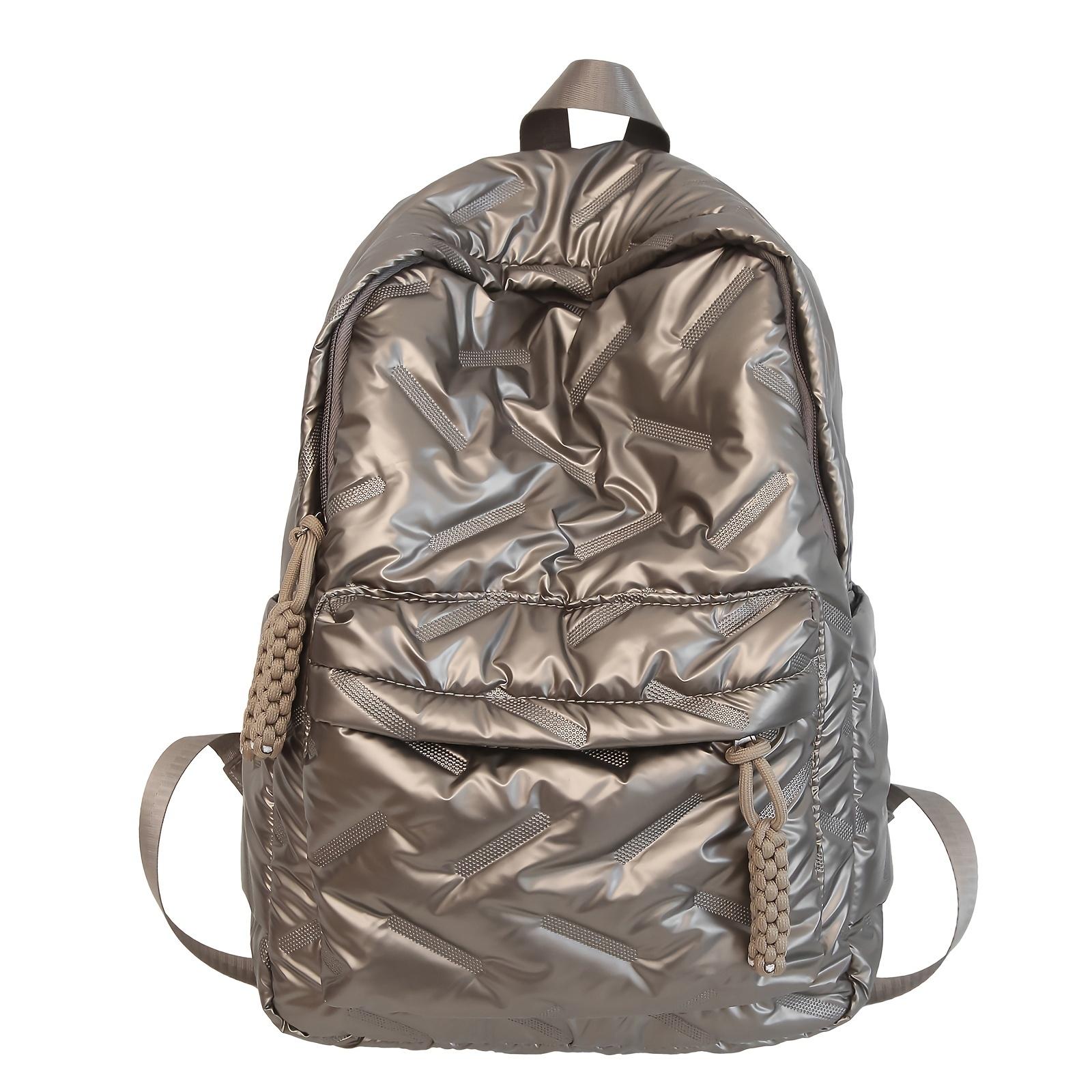 Mode Grote Capaciteit Waterdichte Nylon Rugzak voor Vrouwen Tieners Reizen Schooltas goud