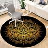 1PC Lotus Mandala Office Round Area Rug, Mat Suitable For Office, Under Office Chairs Bedroom Living Room Home Decor, Room Deco