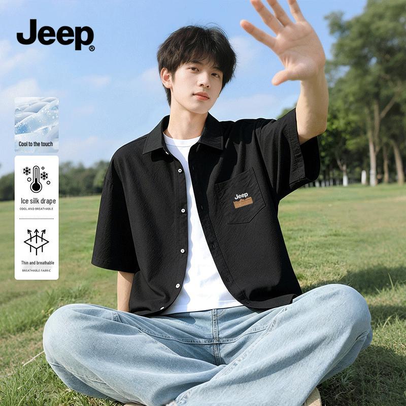 JEEP Men s Ice Silk Breathable Short Sleeve Polo Shirt 5XL