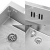Évier Cuisine 44x49x20CM en Acier Inox Argent Évier 1 Bac avec Distributeur de savon et Système de Drainage