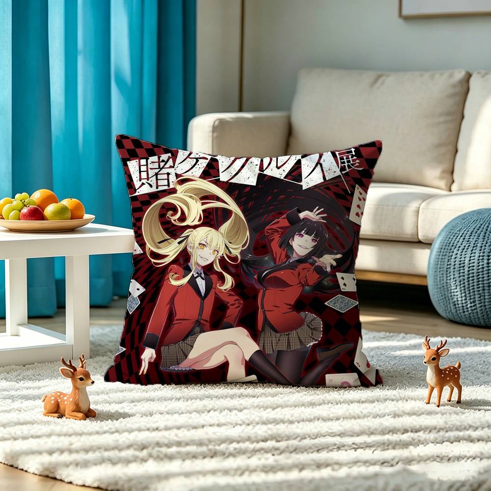 K-Kakegurui ANIME Pillow Case Square Double-Sided Sofa Cushion Cover Bedroom Bedside Pillow