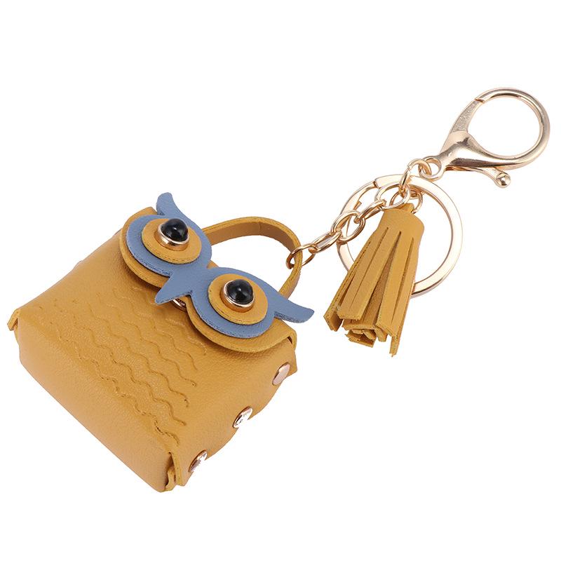 Korean Tassel Owl Coin Purse & Keychain – Trendy Cartoon Earphone Bag Charm