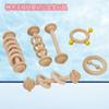 Beech Handbell Infants Baby Toy Solid Wood Unpainted Wooden Ring Soothing Funny Exercise