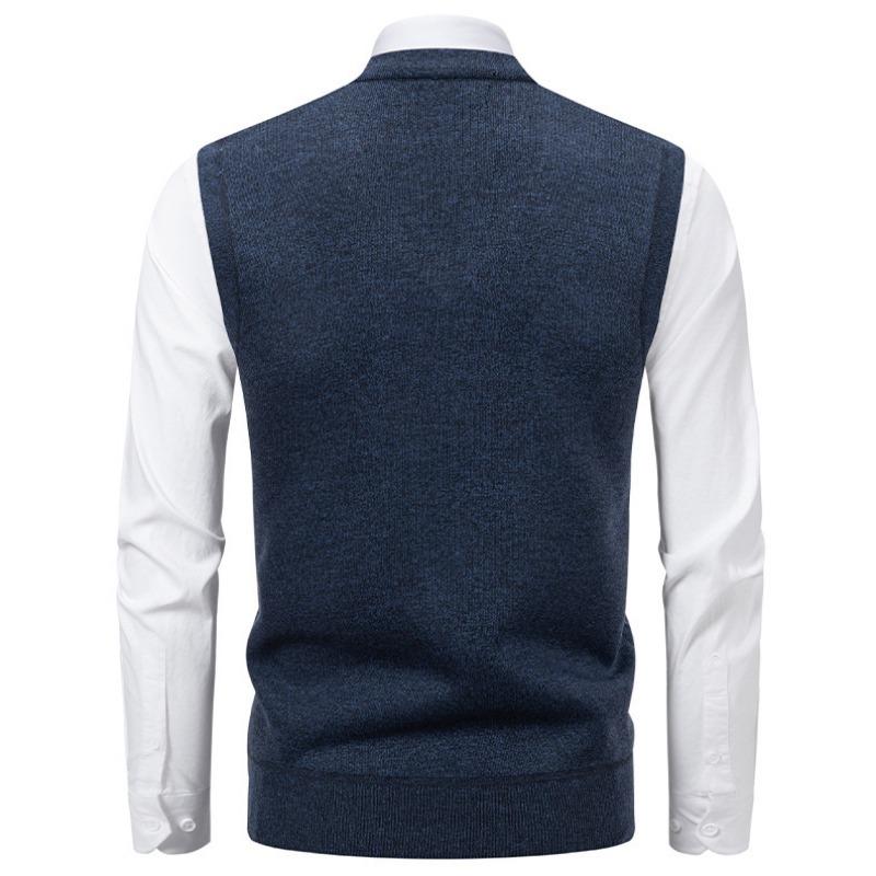 Men S V Neck Slim Fit Fleece Pullover Knit Vest