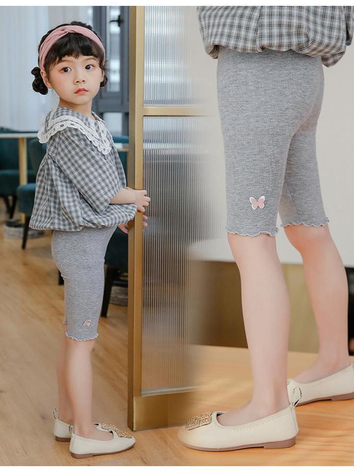 Girls' Lightweight Ice Silk Summer Shorts, Five-point Base Layer for Small & Medium Children