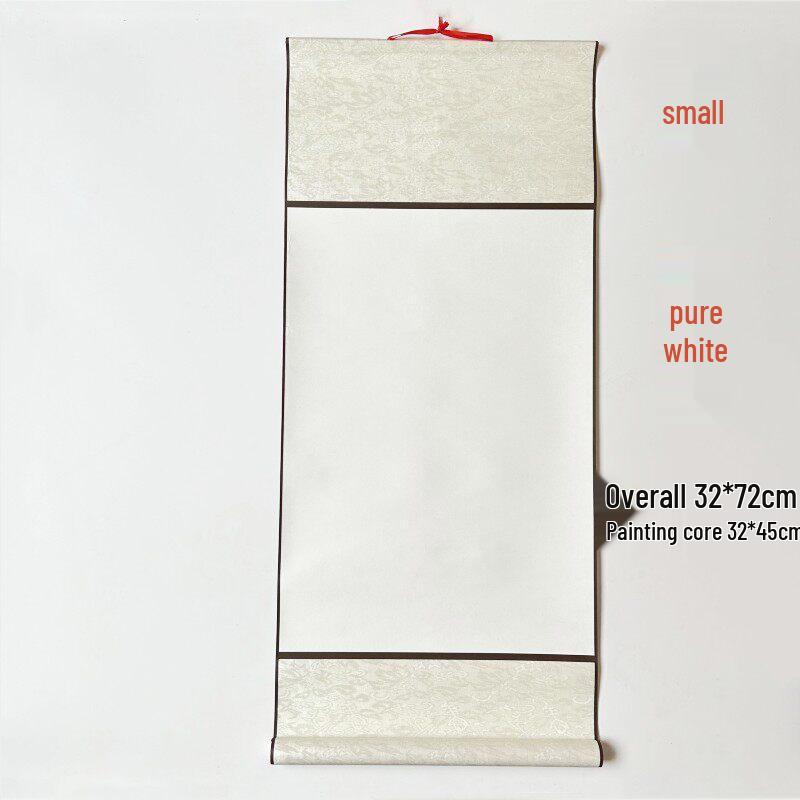 Batik Xuan Paper Blank Framed Hanging Scroll for Calligraphy & Painting