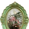 Picture Frame Oval Antique Retro Ornate Elegant Photo Holder Photo Gallery Art for Wall Table Living Room Hallway Home Decor