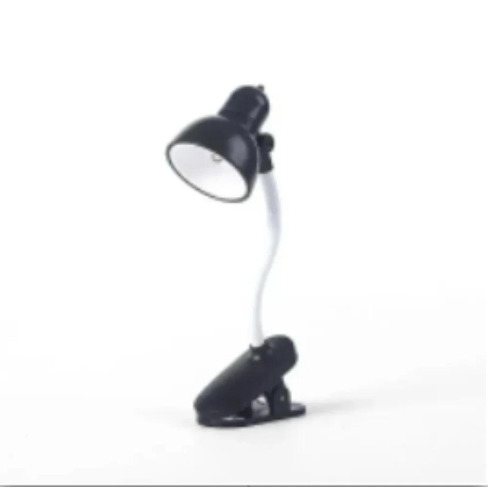 Reading light adjustable rotating clip mini desk lamp battery powered camping portable clip night light with multiple colors