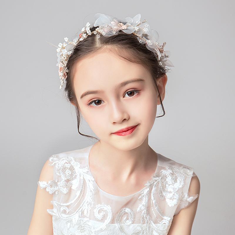 Princess Pink Flower Fairy Headband for Girls - Silk Gauze Fabric