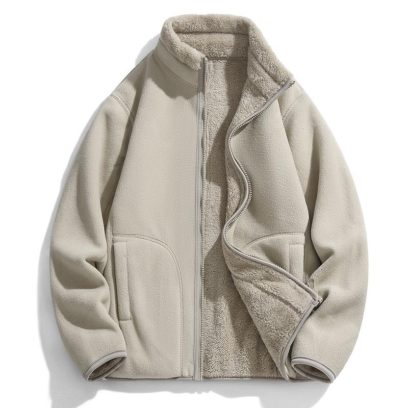 Fleece Women's Outdoor Clothing Fashion Versatile Winter Leisure Sports Thickening Double-Sided Warm Coat Female Jacket