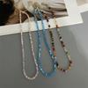 Multicut Kristall Glas Unregelmäßig Perlen Choker Halskette für Damen Dreieck Transparent Mode Halsband Hals Schmuck
