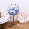 Double-Sided Red Beech round Women Classical Court Circular Fan
