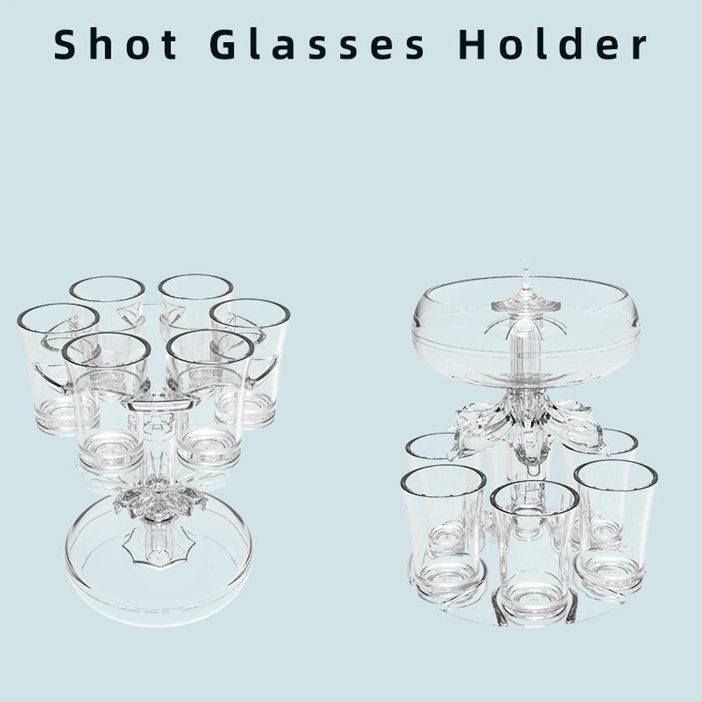 6 Shot Glass Dispenser And Holder Multiple Shot Pourer Acrylic For Cocktail Wine Party Drink Dispenser For Filling Liquids Drink