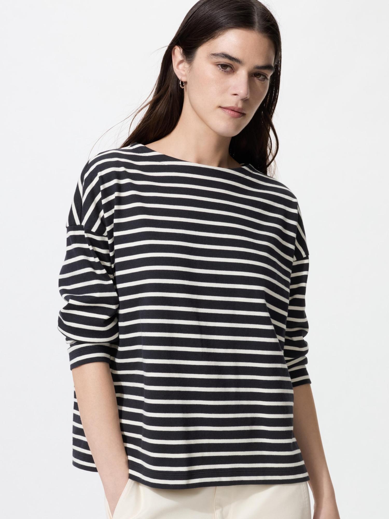 Uniqlo Япония Полоска Футболка 09 BLACK/S