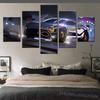 No Framed Canvas 5 Pcs Game Rocket League Neon Car Wall Art Posters Picture Paintings Home Decor for Living Room Decoration
