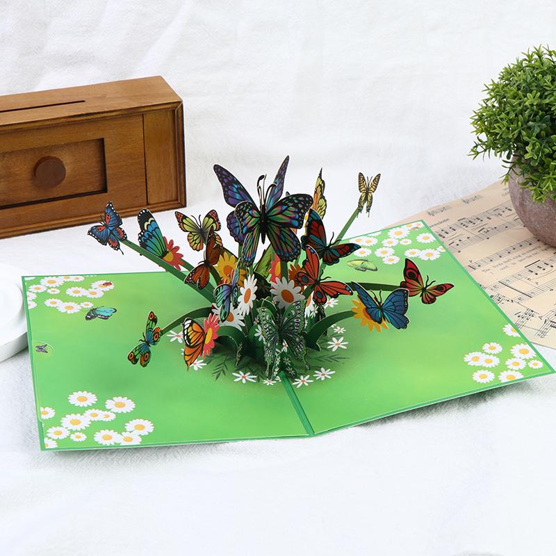 3D Butterfly Pop Up Greeting Cards Postcard For Valentine's Day, Anniversary, Wedding Invitation Greeting,Mother, Birthday Gift