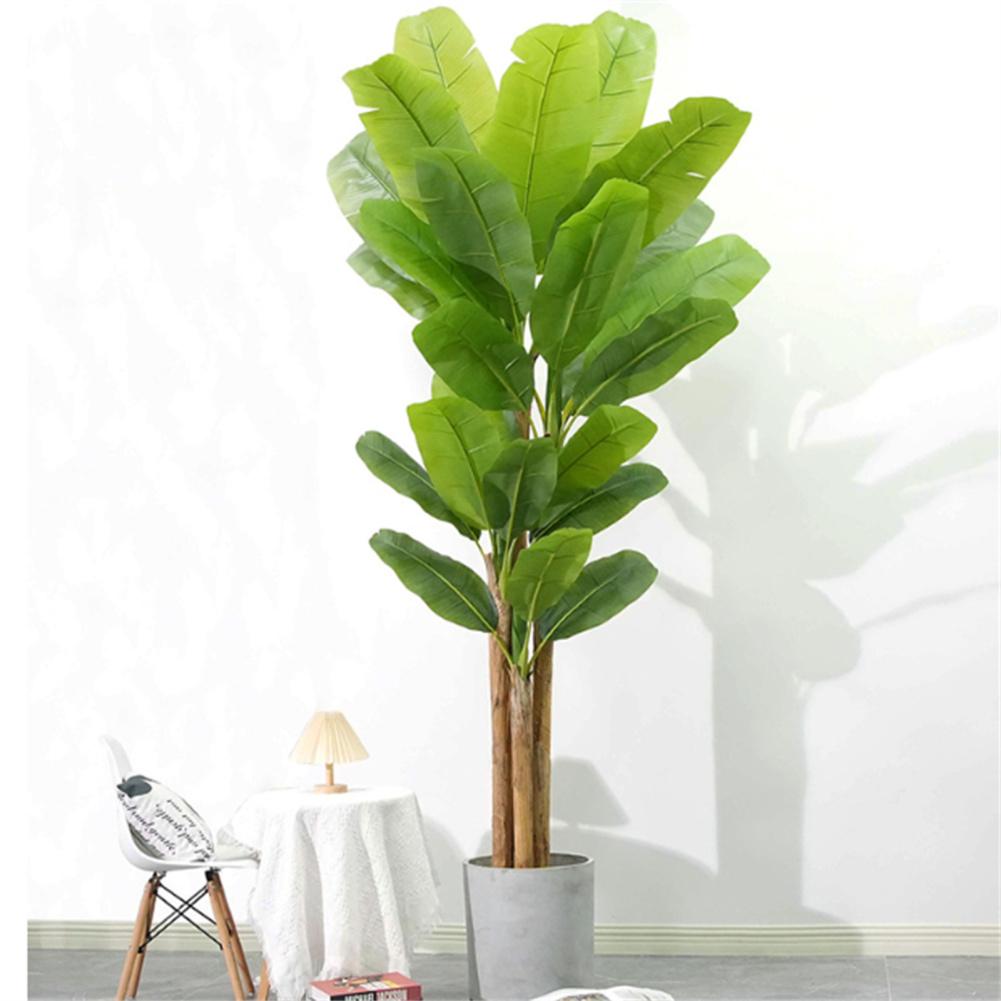 6.2FT/6.9FT Tall Artificial Banana Tree Fake Banana Tree With 10 Large Leaves And Natural Bark Greenery Potted Plant For Home