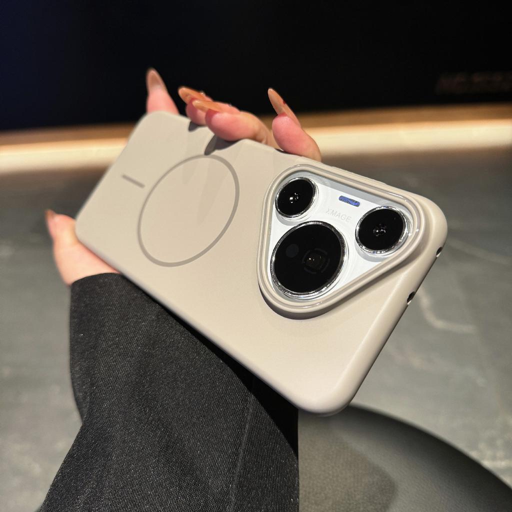 Suitable for Huawei P70 Ultra Soft PC Magnetic Suction Phone Case P60pro Solid Color Skin Feeling P50 Protective Case Large Hole