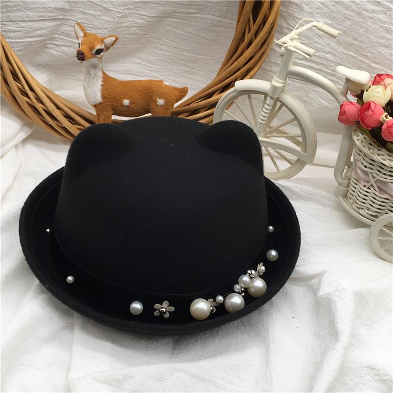 

Korean Trendy Woolen Women s Fedora - Autumn/Winter Parent-Child British Dome Hat, Sweet Lovely Christmas Style Child 54cm (2-10 years)