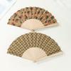 Vintage Bohemian Style Cork Folding Fan Props Graft Gift Hand Held Fan Home Decor Wooden Folding Fan