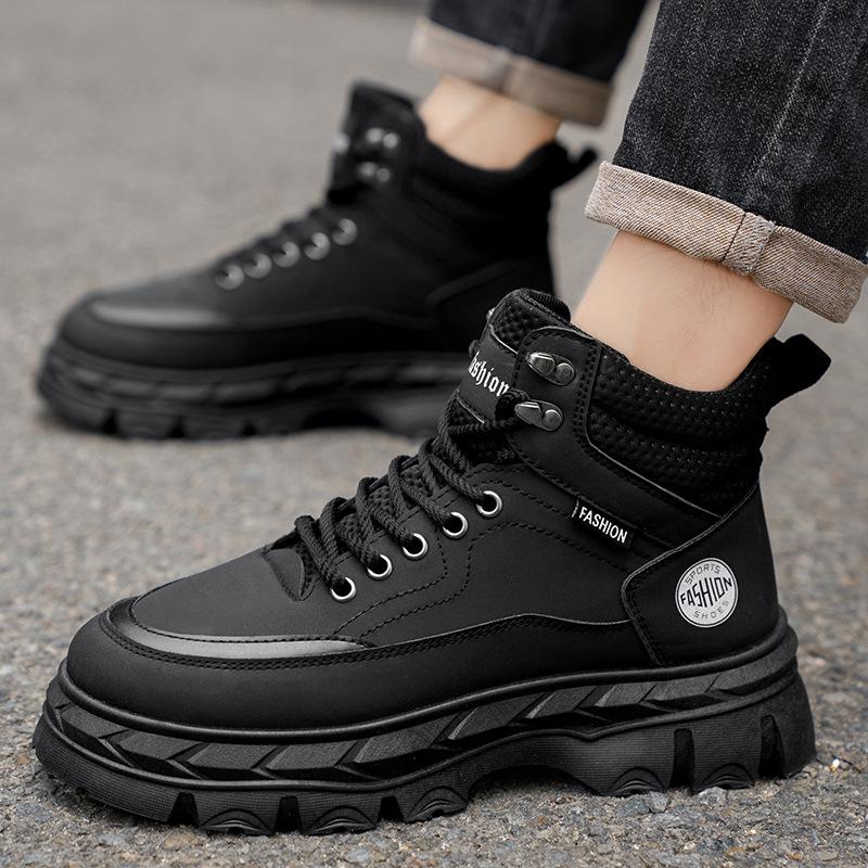 High-top Martin boots men's shoes autumn new outdoor tooling shoes men's trend versatile platform casual short boots trendy shoes