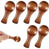6 PCS Small Wooden Spoons, 3.2inch Mini Wooden Spoons, Small Surgar Spoon with Short Handle, Mini Wood Teaspoons for Tiny Eating Ice Cream Jars Spice