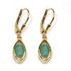 925 Sterling Silver Yellow Gold Plated Earrings Sakota Emerald Oval 7x5mm Elegant Women Jewelry