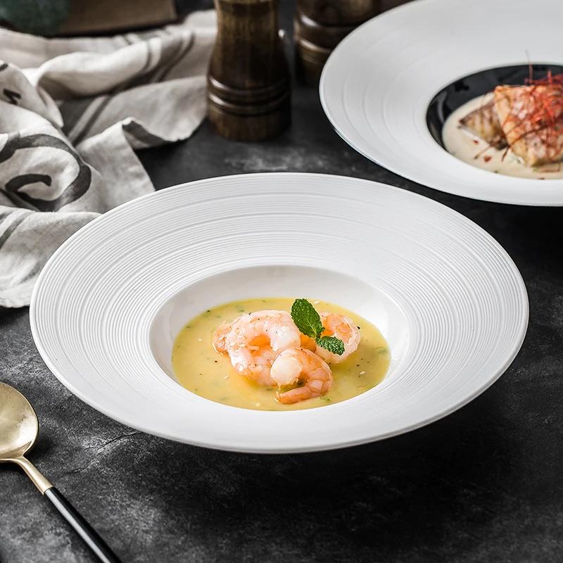 10 Zoll Japanische Keramikplatte Weiß Westlicher Stil Steak Salatplatte Zuhause Dessert Hotel Restaurant Geschirr Teller