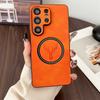 PU Leather Deer Head Magnetic Case for Samsung Galaxy S26 Ultra S25 Fe S23 S22 Plus S26+ Magsafe Mac Safe Shockproof Phone Cover