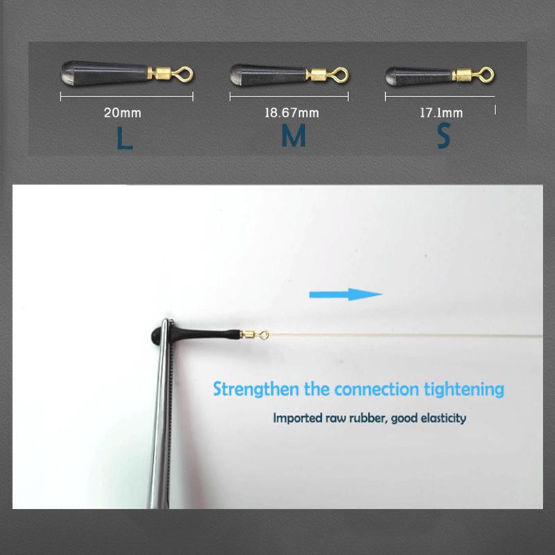 50Pcs Fishing Gear Block Rotation Drift Fishing Floats Accessory Bobber Copper+ Rubber Tools Fish Float Fishing Float Base