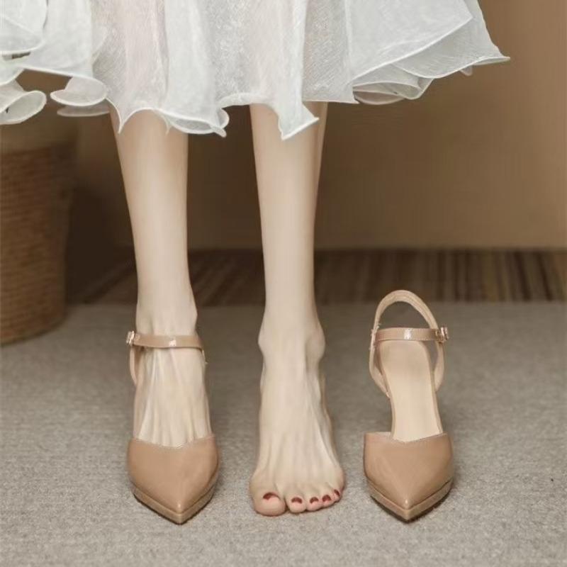 Fashion 2025 New Naked Platform High Heels Shoes Women Pointed Toe Sneakers Summer Trend Elegant Dress Chunky Shallow Pumps