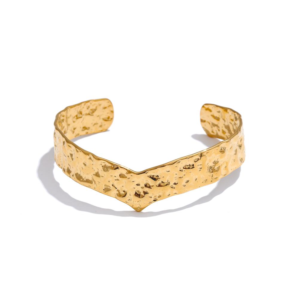 

Yhpup Stainless Steel Metal Hammer Wrist Cuff Bracelet Bangle Fashion Personality Attractive Jewelry for Women Accessories New