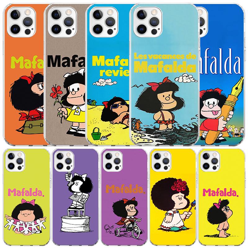 Mafalda Cartoon Phone Case For IPhone 16 17 Air 16E 15 14 Plus 13 Mini 12 11 Pro Max 7 8 + SE 2020 Soft TPU Back Cover 16 17 Air