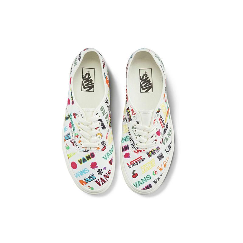 Vans Authentic Breathable Lightweight Low Top Casual Skate Shoes Unisex White Multi Color Vans VN0A348A3Z2