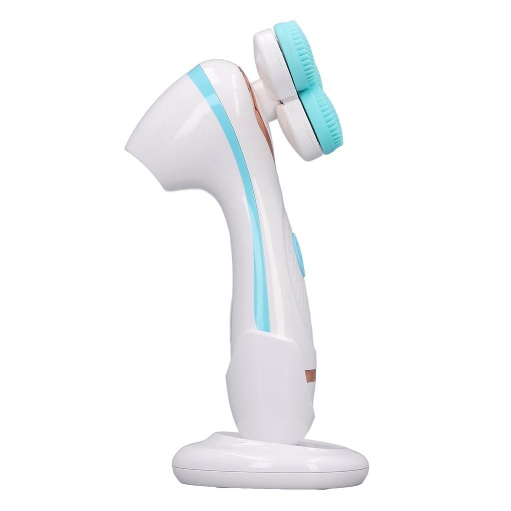 Electric Facial Cleansing Brush 3 Head Massage Facial Exfoliating Silicone Rechargeable Face Scrubber Portable Device
