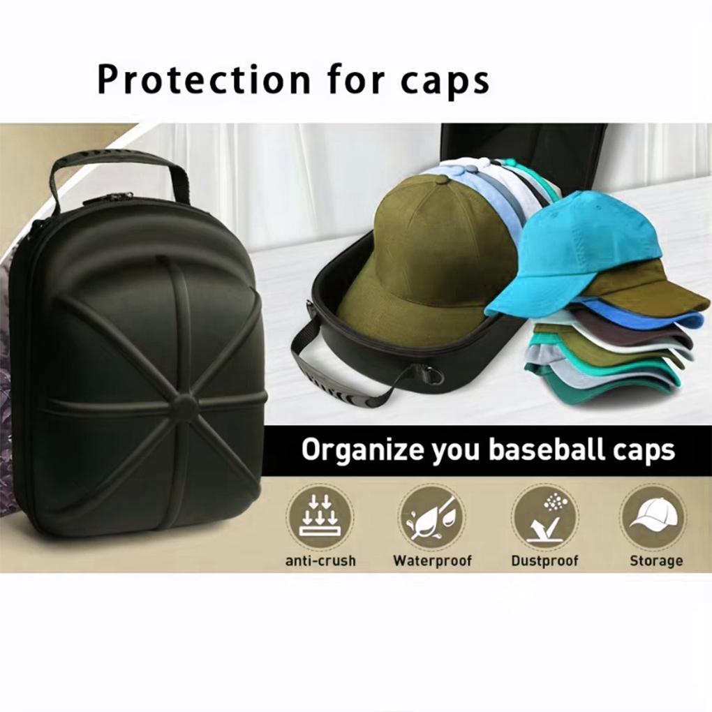 Portable Outdoor Travel Hat Carrier Case Cap Storage Hard Shell Hat Protective Box Hat Travel Case Baseball Cap Carrying Bag EVA
