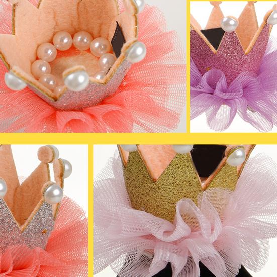 Pet Crown Decor Delicate Anti-fall Pet Headgear Princess Dog Hairpin for Decor
