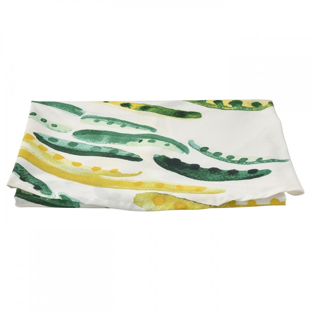 

IKEA N BBFISK Нефизк Скатерть узор желтый зеленый белый круглая 150 см