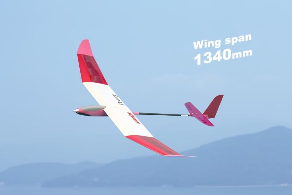 OK Mokei PILOT Peony Basic Electric Glider with Radio 11334 (1.34m) Film-Coated Rudder, Control,