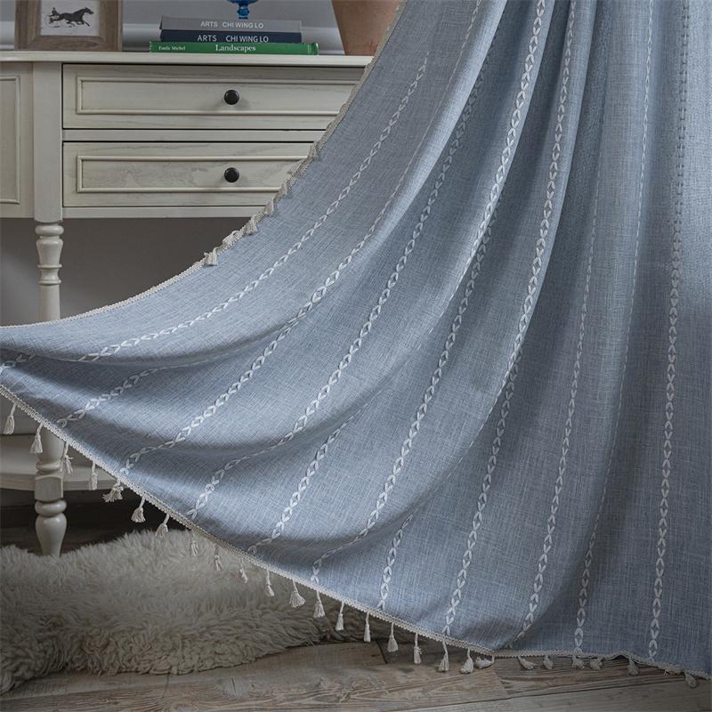 Home Door Curtain for Doorway, Light-filtering Privacy Curtain Bohemian Embroidered Curtain Decoration, Suitable for Temporary Room Dividers,